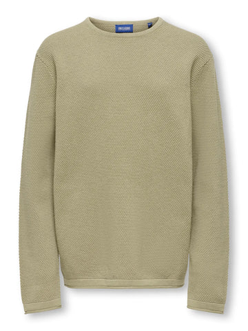 Only & Sons - Osjpanter REG Crew Strik - Lysegrøn/Chinchilla - Noos