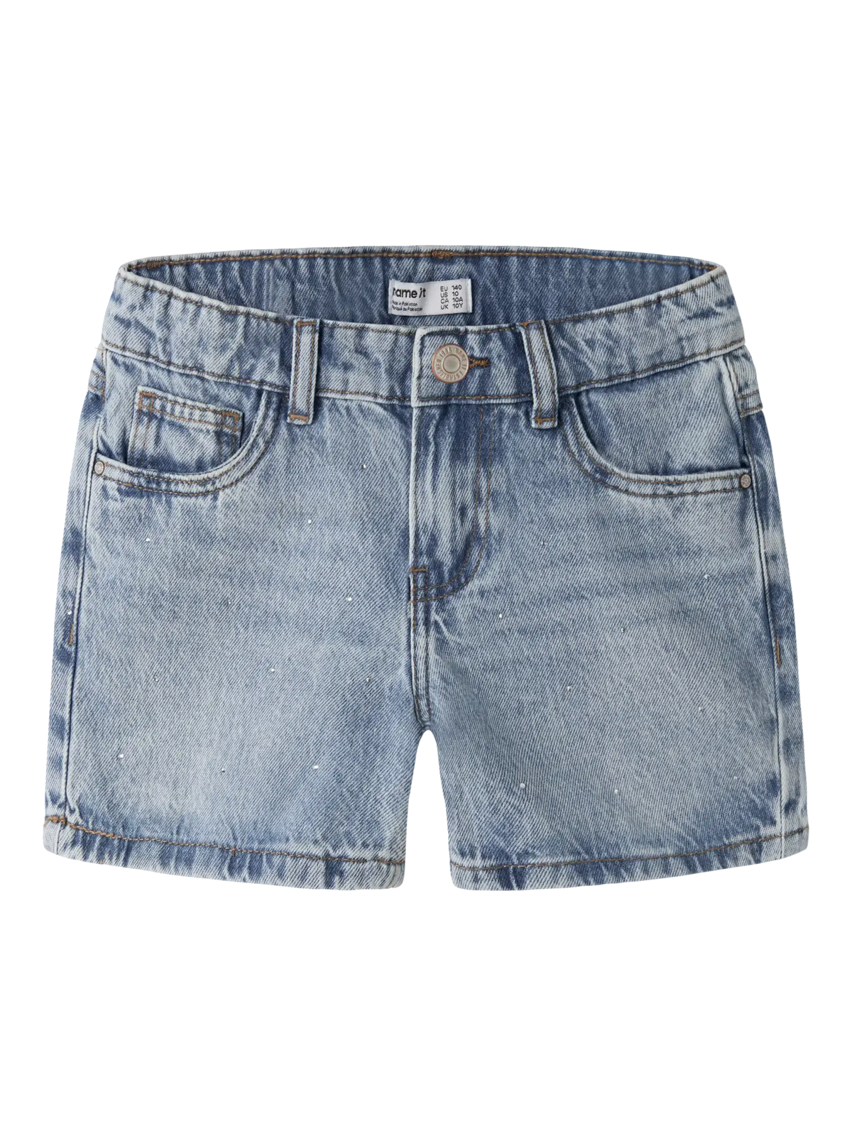 Name It Shorts - Nkfrose - medium Blue Denim/Rhinestones