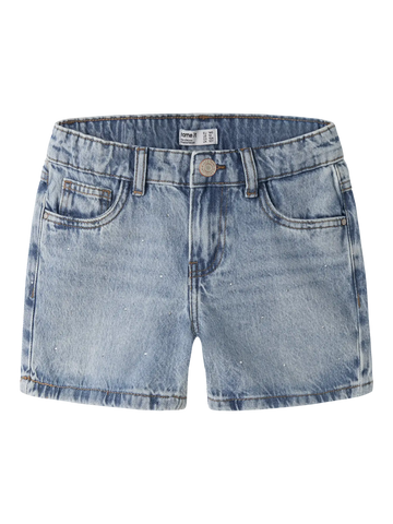 Name It Shorts - Nkfrose - medium Blue Denim/Rhinestones