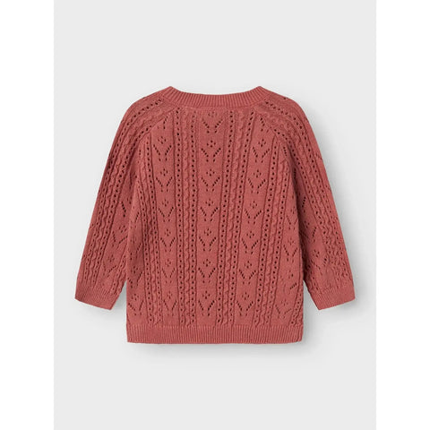 Lil’ Atelier - Strikket Baby Cardigan - Nbfkajsa - Withered Rose