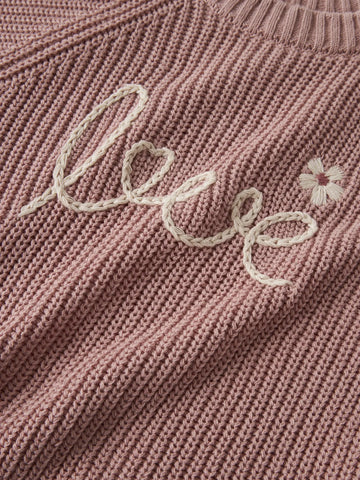 Lil' Atelier Striktrøje- Nmnemlen Lin - Misty Rose/Love