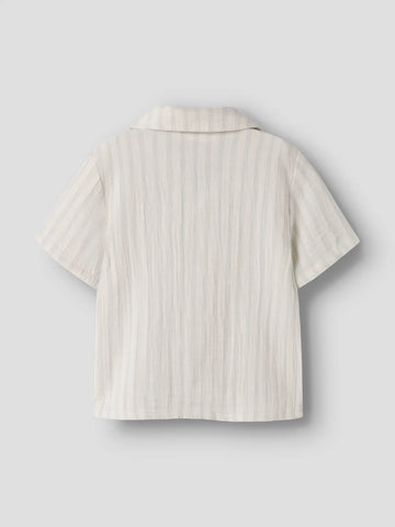 Lil’ Atelier løs shirt - Nmmhagi - Coconut Milk/Dusty Blue/strib