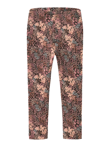 Name It Leggings - Nmfresa - Chocolate Brown/blomster