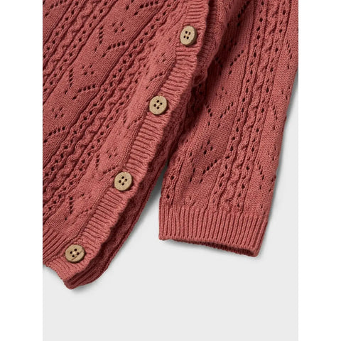 Lil’ Atelier - Strikket Baby Cardigan - Nbfkajsa - Withered Rose