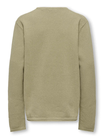 Only & Sons - Osjpanter REG Crew Strik - Lysegrøn/Chinchilla - Noos