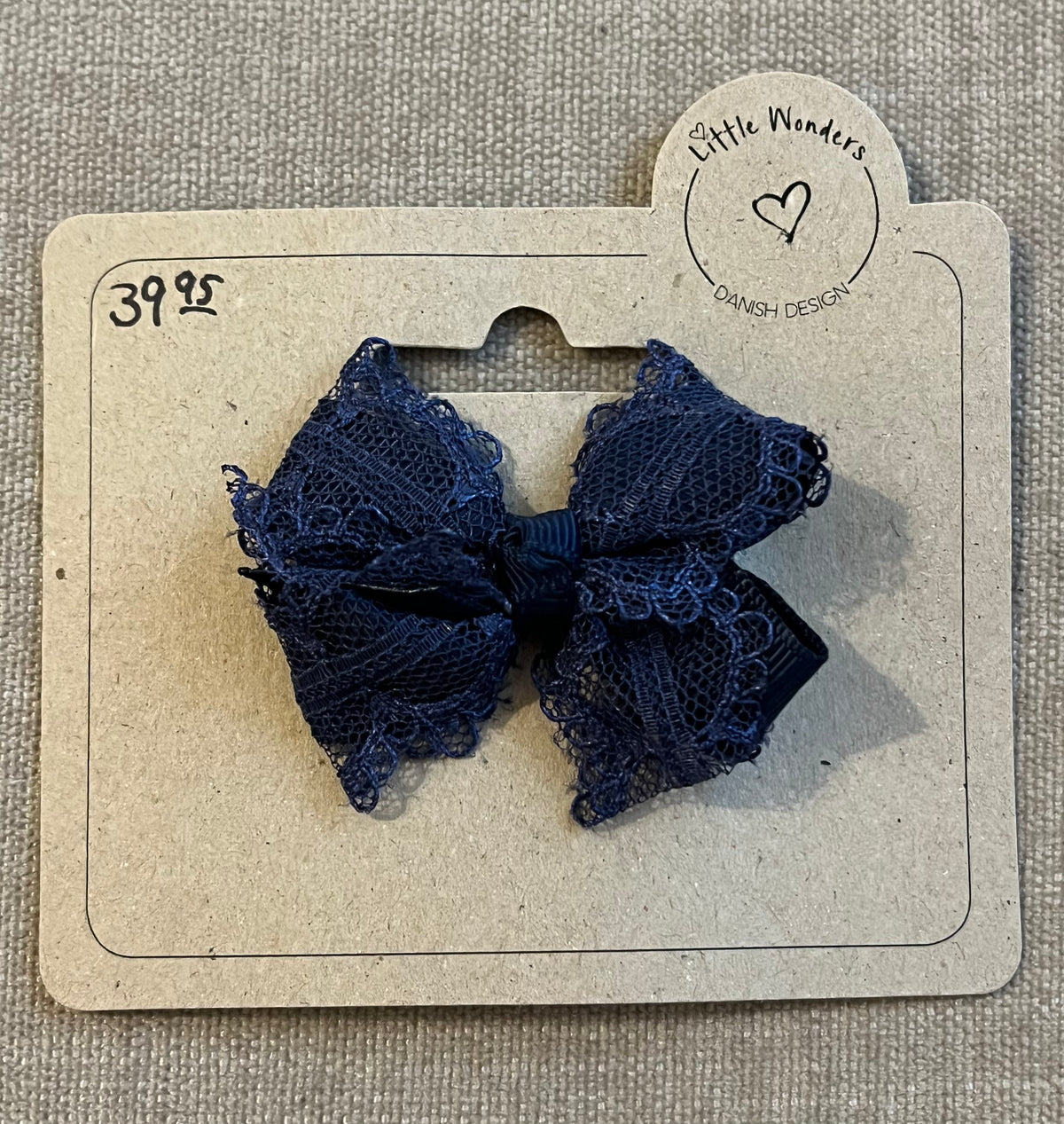 Little Wonders - Norma 5 cm. Sløjfe Grosgrain/Blonde - Navy