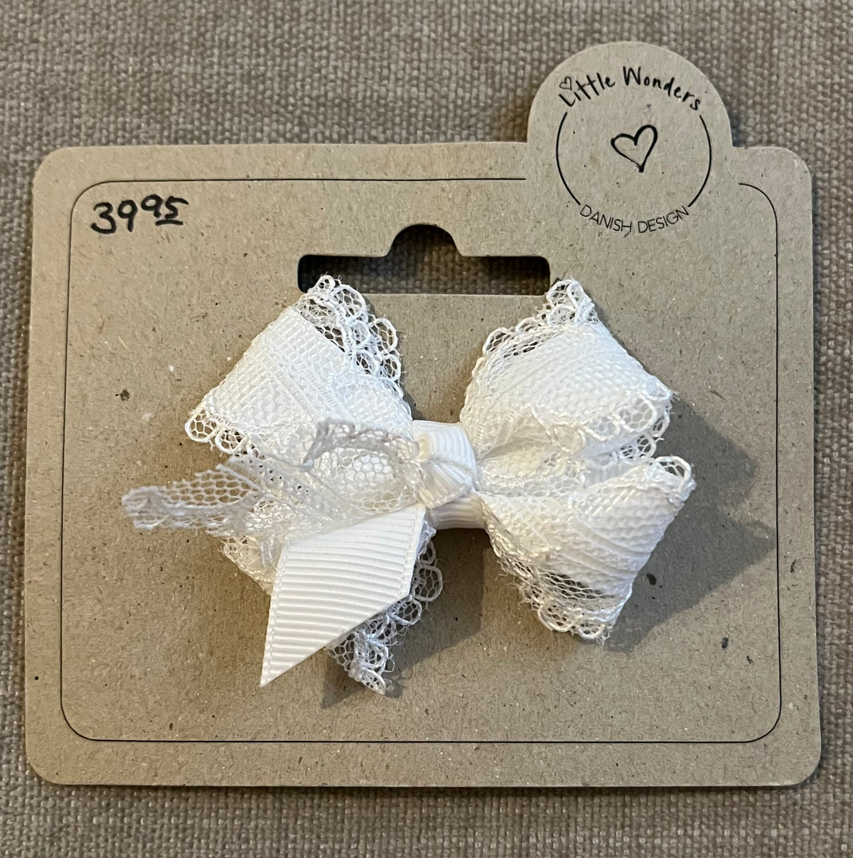 Little Wonders - Norma 5 cm. Sløjfe Grosgrain/Blonde - White