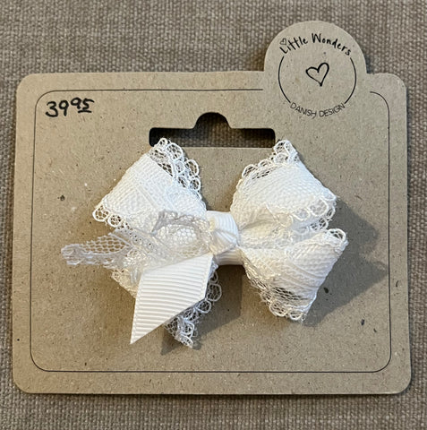 Little Wonders - Norma 5 cm. Sløjfe Grosgrain/Blonde - White