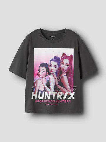 Name It T-shirt - Nkfmaja SS Nreg Noos Sky - Black Oyster/KPOP