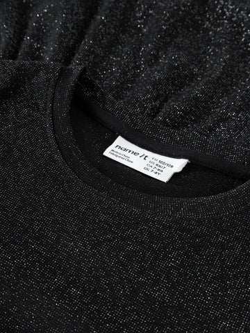 Name It Bluse - NkfRoisin - Sort m. Glimmer