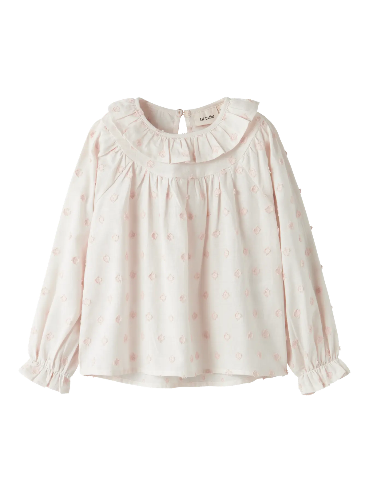Lil’ Atelier Skjortebluse - Nmfnethe - Pastel Parchment/prikker