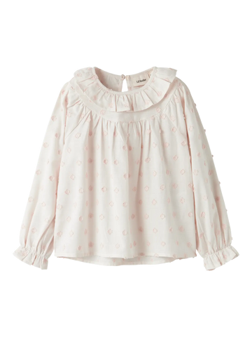 Lil’ Atelier Skjortebluse - Nmfnethe - Pastel Parchment/prikker
