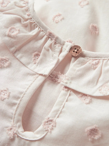 Lil’ Atelier Skjortebluse - Nmfnethe - Pastel Parchment/prikker