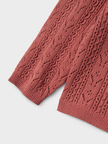 Lil’ Atelier strikket Cardigan - Nmfkajsa - Withered Rose