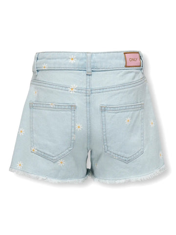 Kids Only Shorts - Kogrobyn Noos - Light Blue Denim/Marguritter