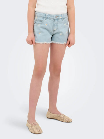 Kids Only Shorts - Kogrobyn Noos - Light Blue Denim/Marguritter