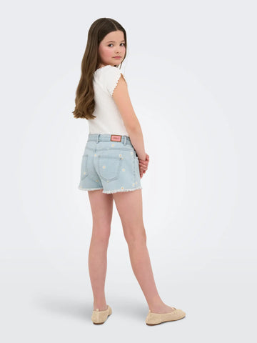 Kids Only Shorts - Kogrobyn Noos - Light Blue Denim/Marguritter