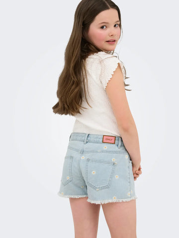 Kids Only Shorts - Kogrobyn Noos - Light Blue Denim/Marguritter