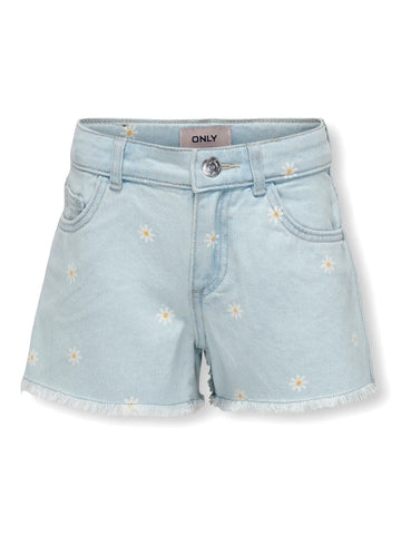 Kids Only Shorts - Kogrobyn Noos - Light Blue Denim/Marguritter