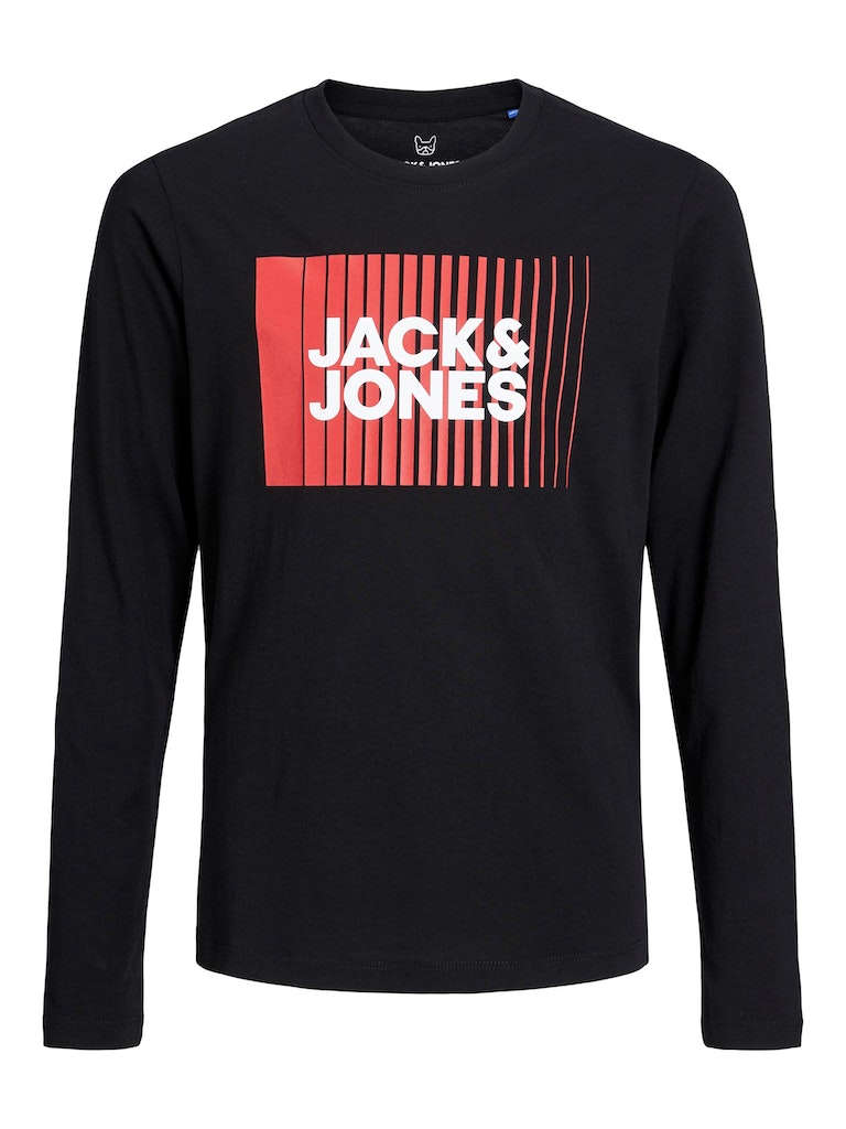 Jack & Jones - Corp Logo Tee Play LS O-Neck Noos - Black