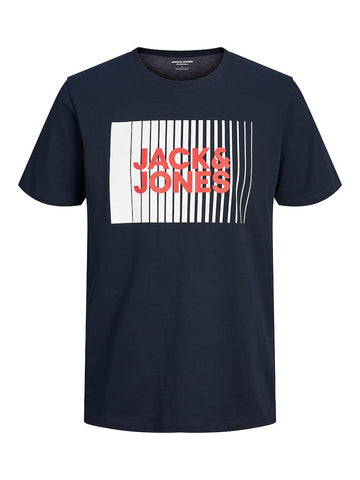 Jack & Jones - Corp Logo Tee Play SS O-Neck Noos - Navy Blazer