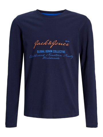 Jack & Jones - Great B2S Logo Tee LS LN MNI - Navy Blazer