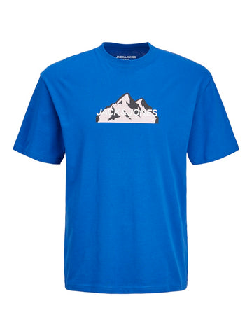 Jack & Jones - JcoMountain Logo Tee SS Crew Neck SN MNI - Lapis Blue