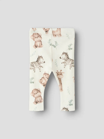 Name It - Baby Leggings - Nbnhanimal - Coconut Milk/Dyr
