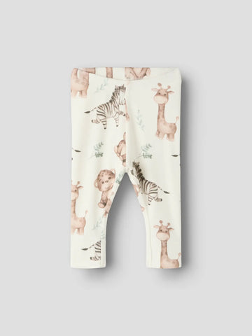 Name It - Baby Leggings - Nbnhanimal - Coconut Milk/Dyr