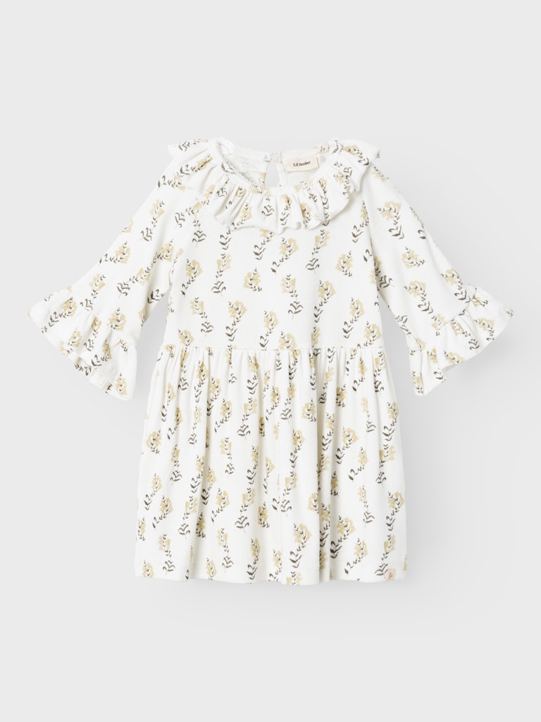 Lil 'Atelier - Gavo 3/4 Loose Kjole -  Coconut Milk YELLOW FLOWER