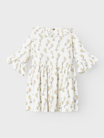 Lil 'Atelier - Gavo 3/4 Loose Kjole -  Coconut Milk YELLOW FLOWER