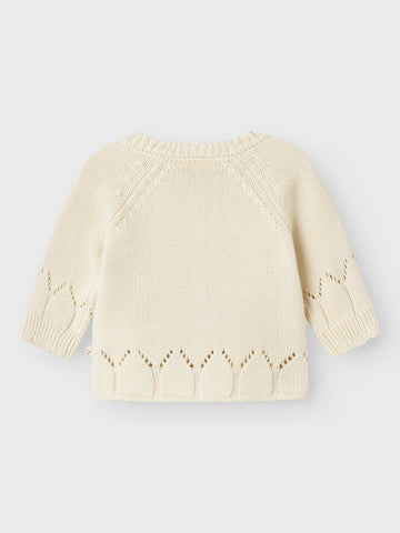 Lil' Atelier Strikket Baby Cardigan - NBFRamla - Turtledove