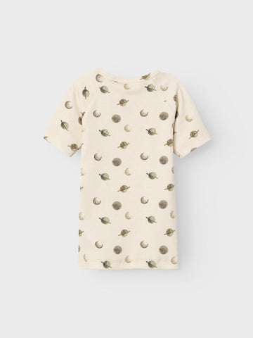 Lil 'Atelier - Geo Kortærmet Slim T-shirt May - Turtledove