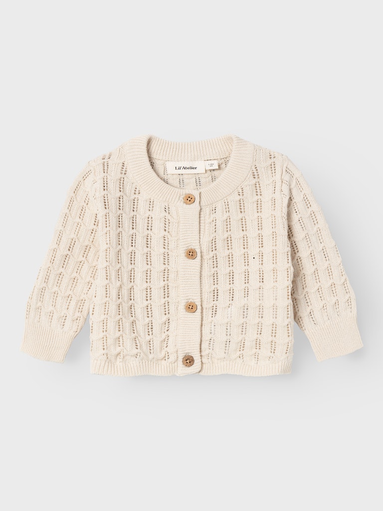 Lil 'Atelier - Fauci Langærmet Kort Strik Cardigan - Sandshell