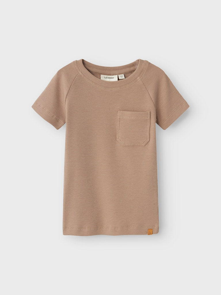 Lil 'Atelier - Gago Kub Kortærmet Slim T-Shirt -  Mocha Meringue