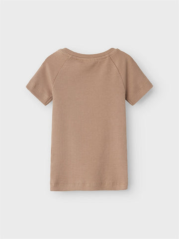 Lil 'Atelier - Gago Kub Kortærmet Slim T-Shirt -  Mocha Meringue