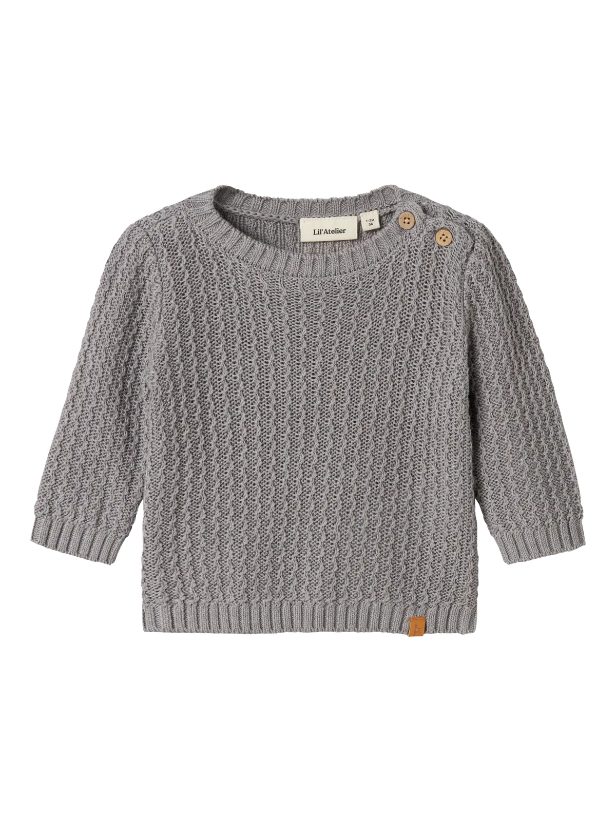 Lil’ Atelier Baby Cardigan - Nbmkanto - Ultimate Grey/Strik