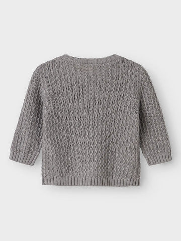 Lil’ Atelier Baby Cardigan - Nbmkanto - Ultimate Grey/Strik