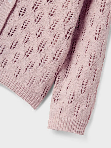 Name It Strikket Cardigan - Nmfleslie -  Burnished Lilac/Mønster