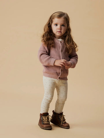 Lil' Atelier Strikket Cardigan - Nmnemlen Lin - Misty Rose