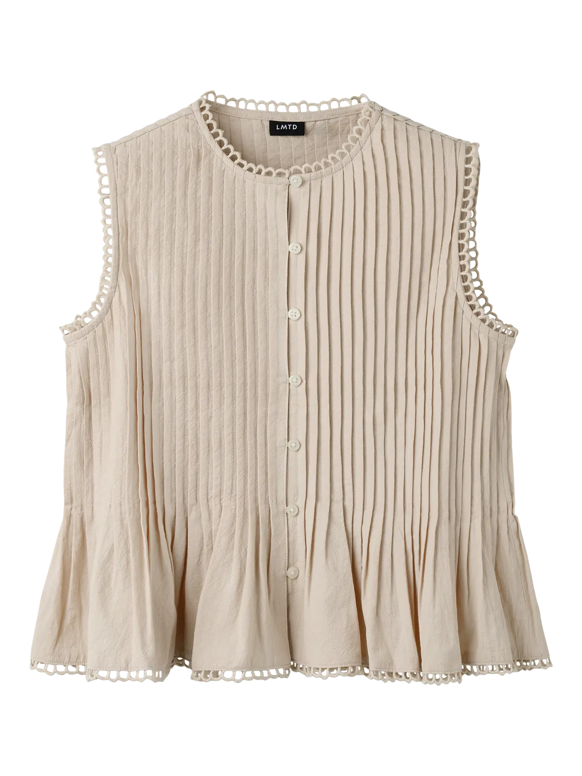 LMTD Shirt - Nlflosta - White Pepper/Beige