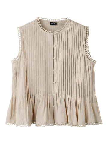 LMTD Shirt - Nlflosta - White Pepper/Beige