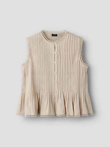 LMTD Shirt - Nlflosta - White Pepper/Beige