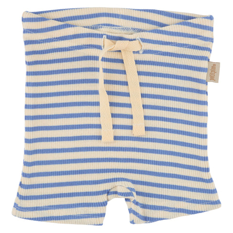 Petit Piao Shorts - Modal Striped - Blue Sky/Cream