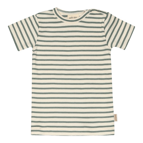 Petit Piao - Kortærmet T-Shirt - Light Petrol/Offwhite