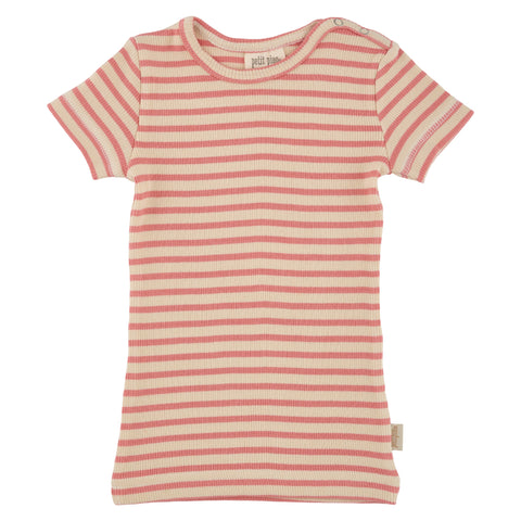Petit Piao T-shirt - Modal Striped- Dark Peach/Cream
